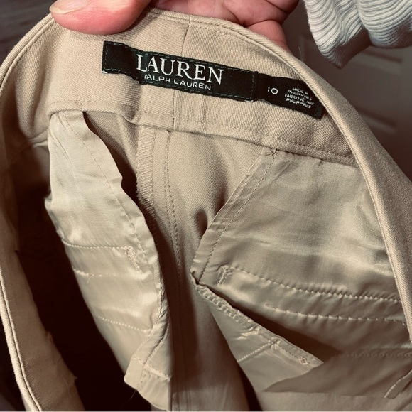 Lauren Ralph Lauren Beige High Waist Stretch Pants Slim Fit Casual Dress Sz 10 - Picture 5 of 10